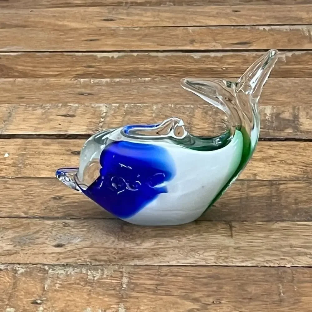 Vintage Art Glass Fish Figurine Display Marine Decor Nautical - Picture 1 of 11